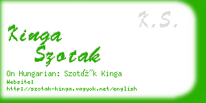kinga szotak business card